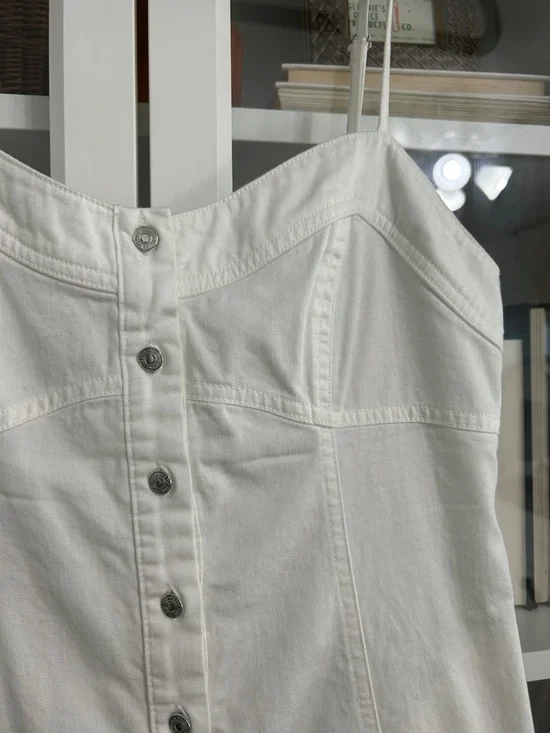 Free People White denim Button-Front Maxi Dress - Picture 2 of 8